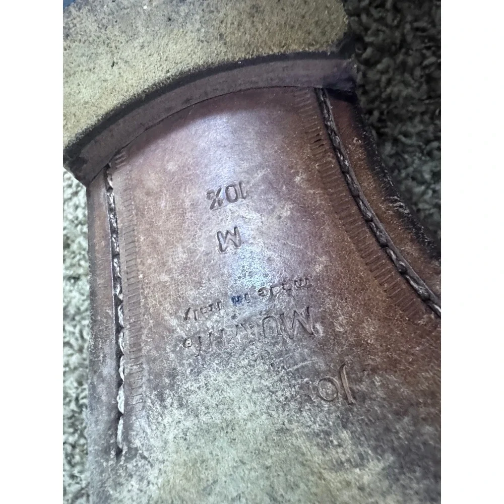 Johnston & Murphy Domani Brown Leather Cap Toe Oxford Shoes Mens 10.5 M Italy